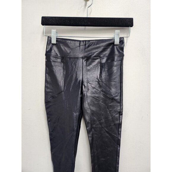 Koral Womens Lustrous Athletic Leggings Size XS Black Crop Activewear Pull On - Picture 2 of 7